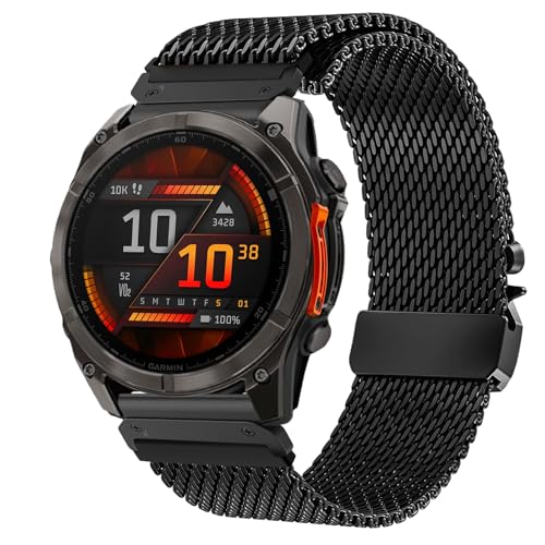 Bracelet titane pour Garmin Fenix 8 47mm et Fenix 7 avec maille 22mm Quick-Fit