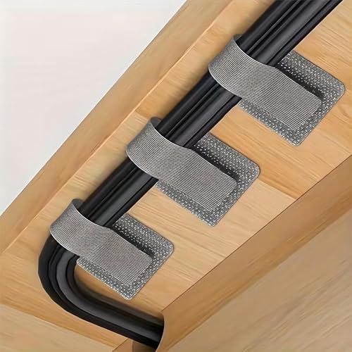 10pcs Nylon Cable Management Clips, Reusable Cable Management Organizer, Organizer in Home,Office,Kitchen,School, Gray