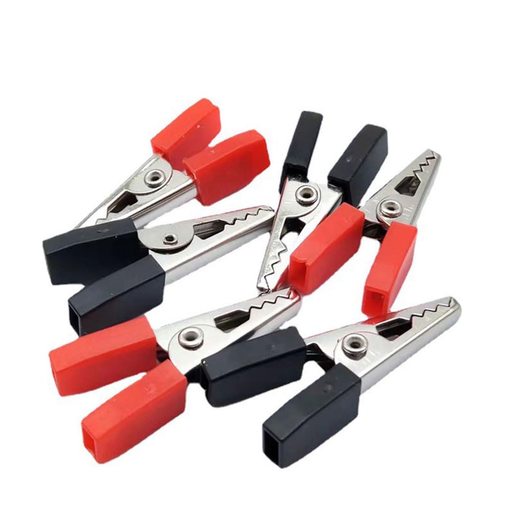 Baopushidajili Black/Red 30Pcs Alligator Clips Electrical Test Cable Crocodile Clips Metal Alligator Clips Crocodile Electrical Test Clamps Assortment Kit For Laboratory Testing 1.88Inch
