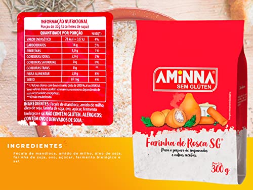 Aminna Farinha De Rosca Sem Glúten Sem Lactose 300G
