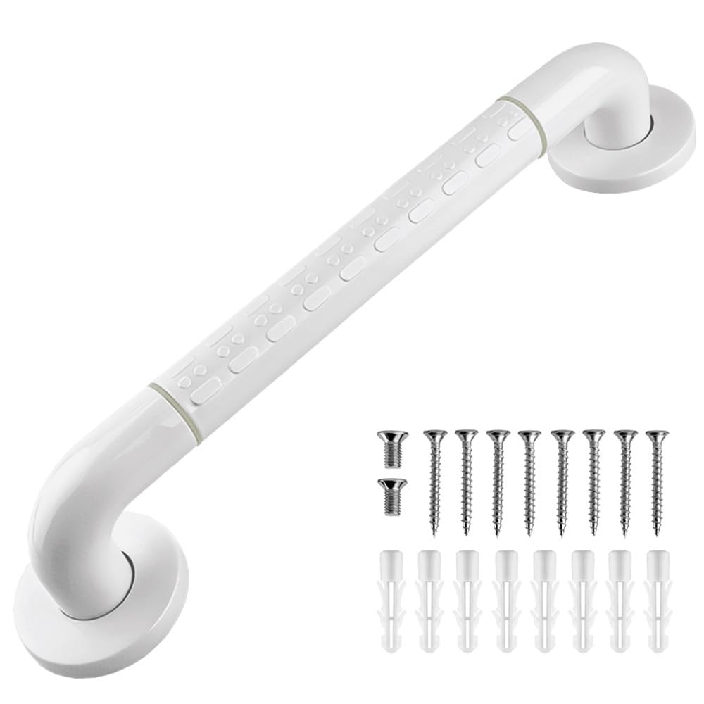 Agarraderas Baño para Mayores 40cm Asidero Ducha Antideslizante Acero Inoxidable Barra ​Agarrador Ducha Personas Mayores Barras de Apoyo para Baño Blancas