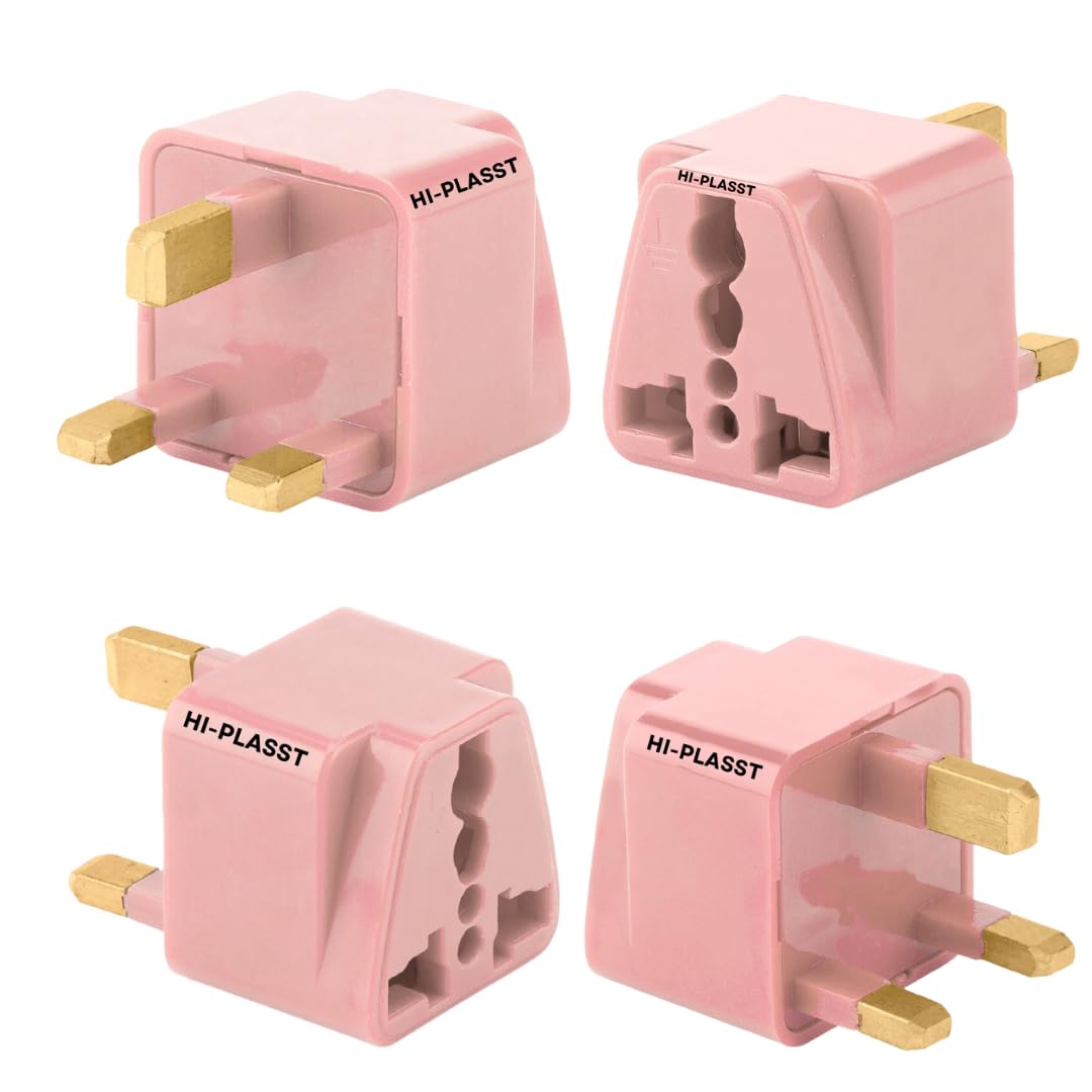 hi plasst pins n plugs Hi-Plasst (Pack of 4) UK Adapter Plug - Type G Adapter - Perfect for Laptop, Camera, Chargers || UK Adapter for Indian Pins, India to Dubai, Hong Kong, UAE-picture-19