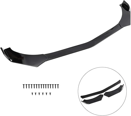 Miniatura 5 de cciyu 3 unids Universal Front Lip Splitter Parachoques Alerón Ajustable Labio ABS Ajuste para la mayoría de los coches