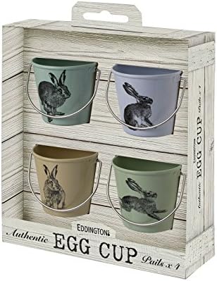 Eddingtons 83032 Vintage Hare Egg Cup Pails, Set of 4, Melamine
