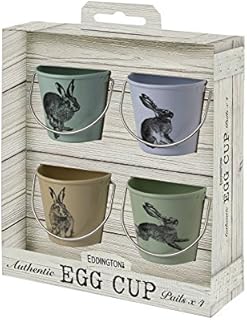 Eddingtons 83032 Vintage Hare Egg Cup Pails, Set of 4, Melamine