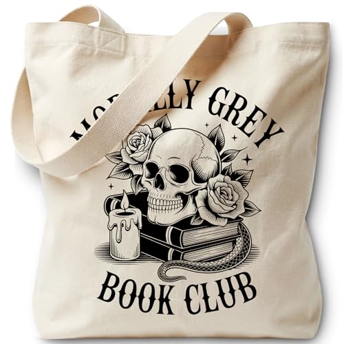 LRYBUD Gothic Book Lovers Tote Bag Canvas Bag for Women Grocery Shopping Travel Gym Weekender Vacation Womens Work Tote Bag Gifts