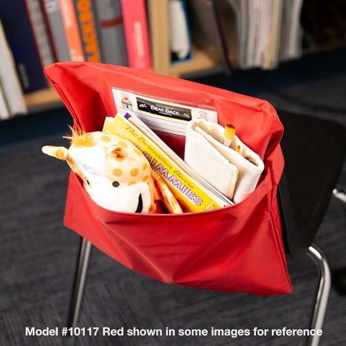 Image of Seat Sack Medium Chair Storage Pocket - 15 Inches, Green - Perfect Organizer for Classroom Chairs, Durable and Spacious Chair Pocket for Classroom Storage and Organization