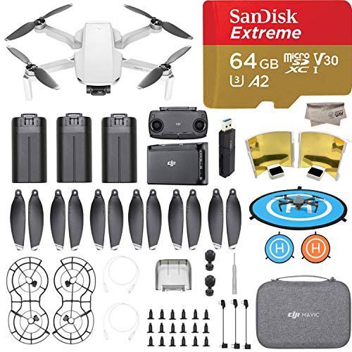 DJI Mavic Mini Fly More Combo with 3 Batteries, 2.7K Camera, 3-Axis Gimbal, GPS, 30-min Flight Time, 64GB Micro SD, Landing Pad (CP.MA.00000123.01)