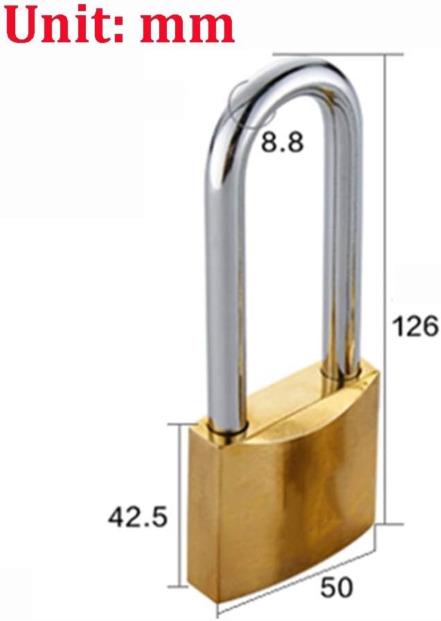 Keyed Padlocks with 3 Padlocks with The Same Key, Waterproof, Rust-Proof and Anti-Theft Security Lock, The Width of The Lock Body is 25mm32mm38mm50mm (Size : 50x126mm)