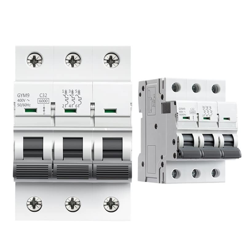 Disjoncteur triphase GYM9 3P 6KA evite la surcharge electrique 400V 63A rail DIN