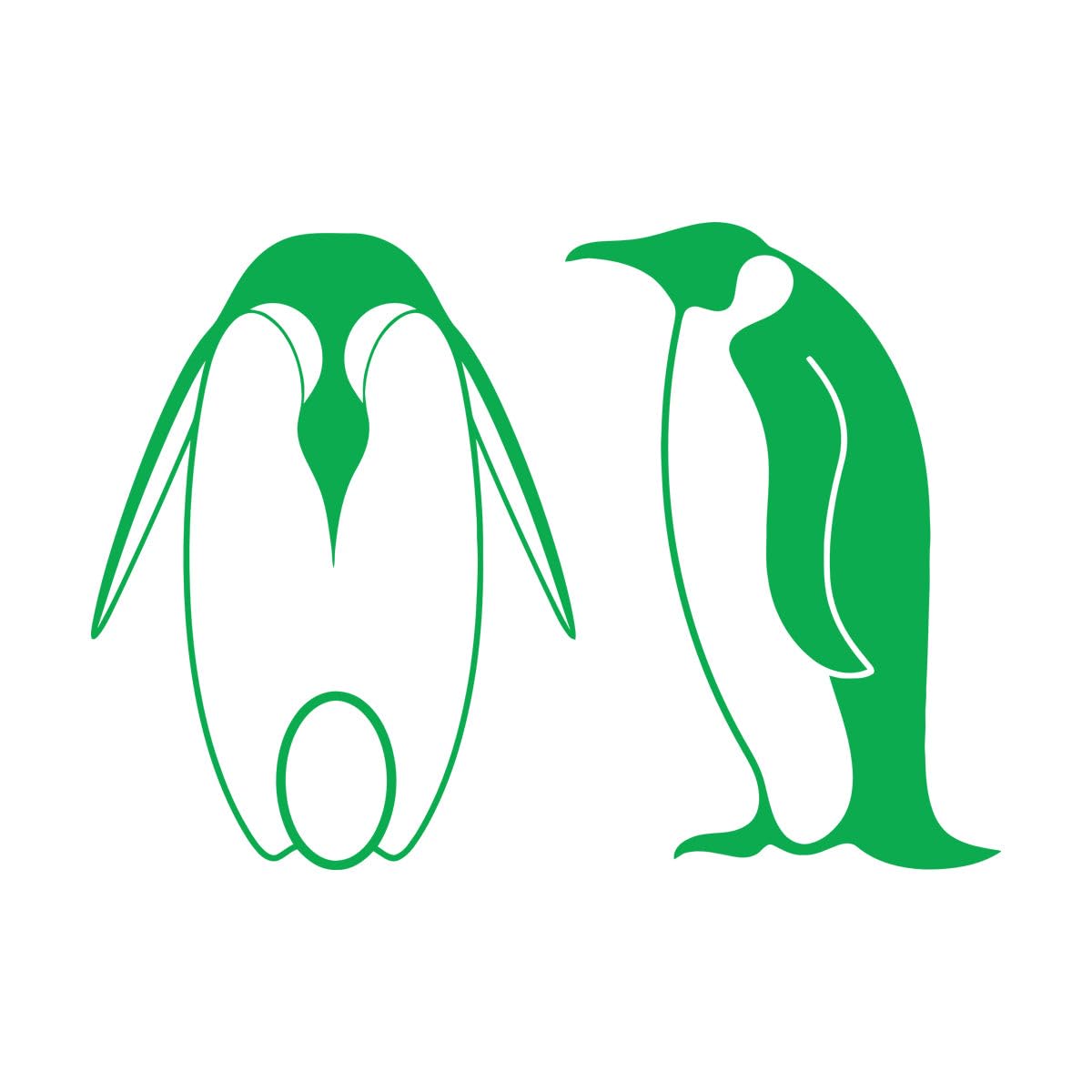 Lettering Decals Penguins Animal Kids 54x76.8cm Self Adhesive Large Green