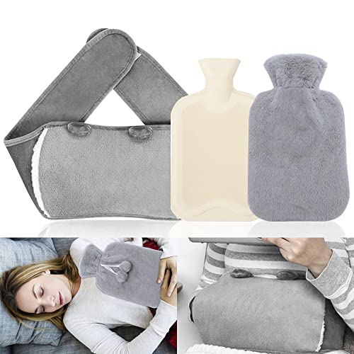 LYTGTOP Bolsa de Agua Caliente de Goma, 3 en 1 Portátil, 1 L Bolsa de Agua Caliente Extraíble con Cinturón, Cinturón de Botella de Calor para Cintura Cálida, Cuello, Hombros, Espalda Cover