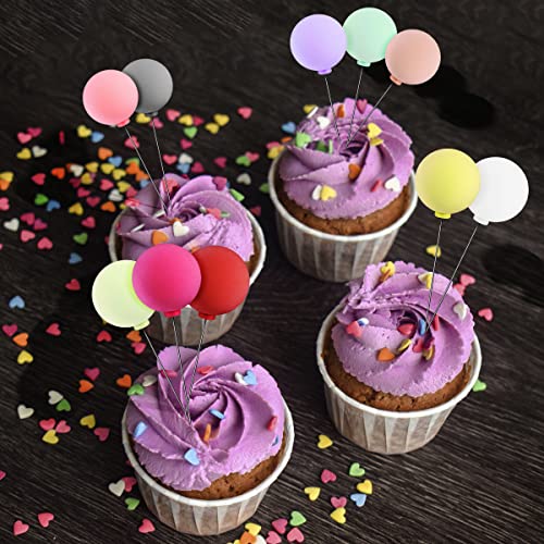 Balloon Cake Topper, 30Pcs Mini Balloons Cake Picks Colorful Round Shape Ball Cupcake Toppers Birthday Cake Toppers For Wedding Baby Shower Party Cake Decoration Supplies #TOP6