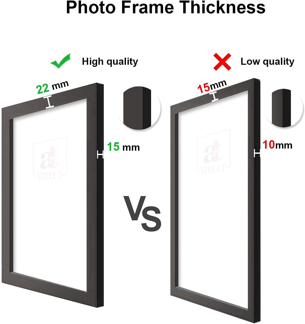 Art Street Wall Photo Frame Set for Living Room (Black, 4x6 Inches)- Set of 10