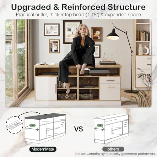 Image of ModernMate 63 inch Lateral File Cabinet with Lock, 2-Drawer Home Office Storage