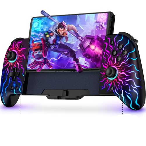 NinABXY Hall Effect Joystick Controller for Nintendo Switch/OLED, Wireless One-Piece Handheld Switch Joypad - Macro, Headsets Compatible with PlayStation 4 VR