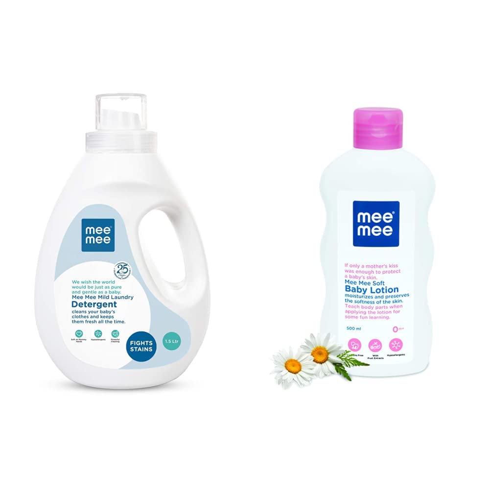 Mee Mee Mild Baby Liquid Laundry Detergent, 1.5L & Moisturizing Baby Lotion with Fruit Extracts, 500ml Combo-image-28