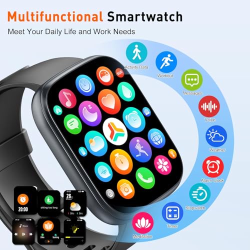 Image of Smart Watch for Men Women, 1.85 inch HD Touchscreen Fitness Tracker with Bluetooth Calling, 2026 Fitness Watch with 110+ Sports Modes /Heart Rate /Sleep Monitor, IP68 Waterproof Smartwatch for Android iOS