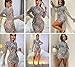 Women's Striped Zebra Print Mesh Sheer Mini Dress Sexy Mock Neck Split Bodycon Flared Long Sleeve Beach Party Dress