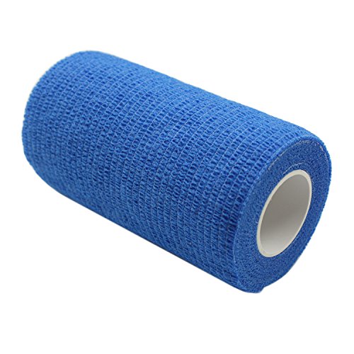 COMOmed Self Adherent Cohesive Bandage Latex 4"x5 Yards First Aid Bandages Stretch Sport Wrap Athletic Tape for Wrist Ankle Sprain and Swelling,Blue(6 Rolls) - Thumbnail 4