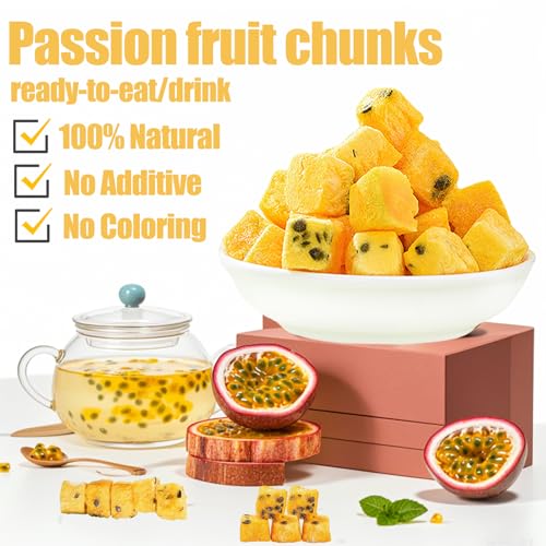 image for Generic Freeze Dried Passion Fruit Cubes Crispy Crunchy No Sugar Snack