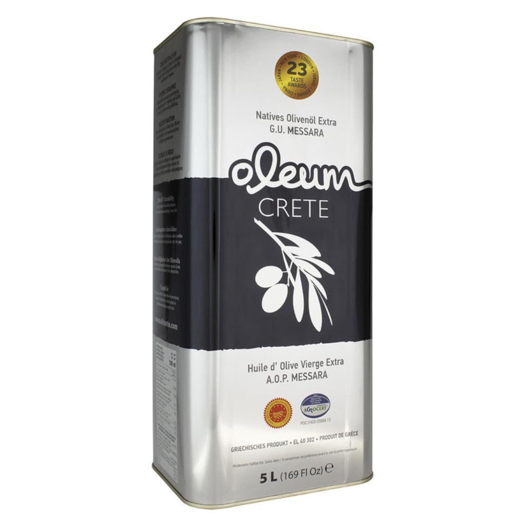 Oleum Crete P.D.O. Messara/Timbaki/Kreta 5 Liter mild, fruchtiges Olivenöl. Hersteller mit über 92 internationalen Auszeichnungen. Sortenrein aus der Koroneiki-Olive. Traditionell geerntet!