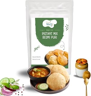 Karoli Treats Bedmi Puri Instant Mix | Spicy North Indian Breakfast | Made with Urad Dal & Wheat Flour | Traditional Delhi-Style Puri | Easy to Cook (200 Gram (7 Oz), Pack Of 8)