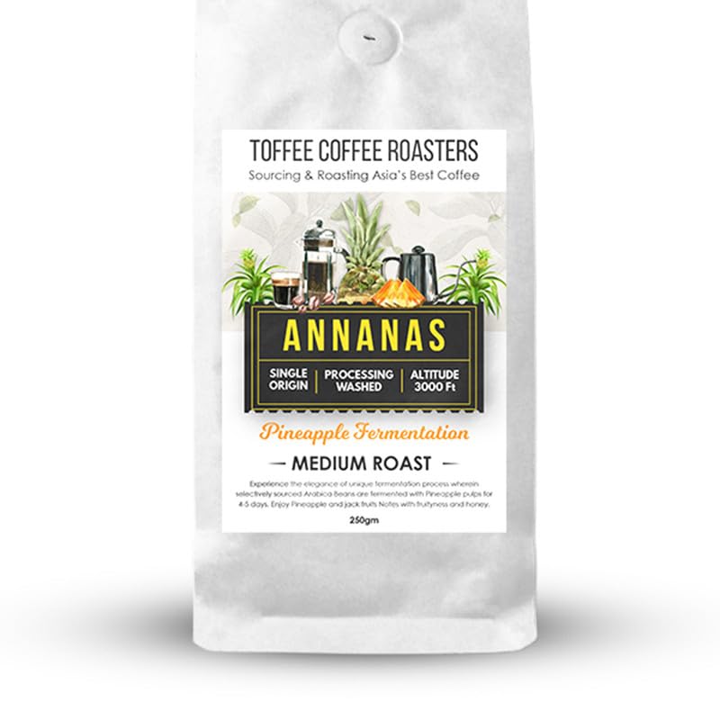 Image of Toffee Coffee Roasters | Fruit Fermented Coffee - Coffee Sample | Pack of 2x100gm (Annanas, Tangerine), Grind: Decoction Coffee Maker