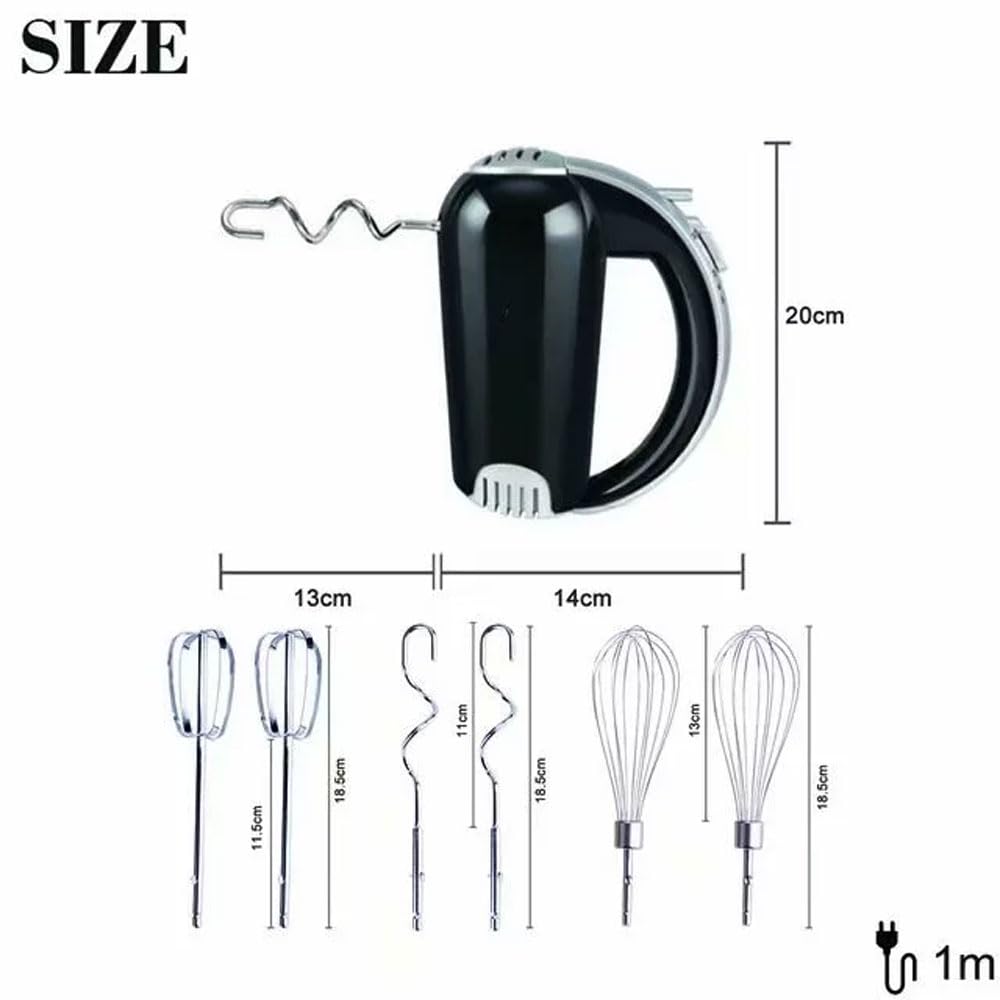 JOSBY Sbattitore Elettrico a 5 velocità, sbattitore Manuale da Cucina da 300 W per Dolci, Design di espulsione con Un Pulsante, con Custodia e 6 Accessori in Acciaio Inossidabile