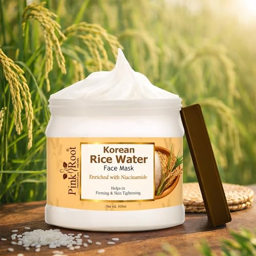 Image of Pink Root Rice Water Face Mask (500ml) Natural Glow-Boosting Formula for Bright, Smooth, Hydrated, and Even-Toned Radiant Skin