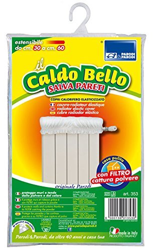 Parodi&Parodi, caldo bello, art. 353, copricalorifero elastico imbottito estensibile fino a 60 cm, copertura per termosifone universabile, salvaguarda i muri e le tende dalla polvere, colore avorio