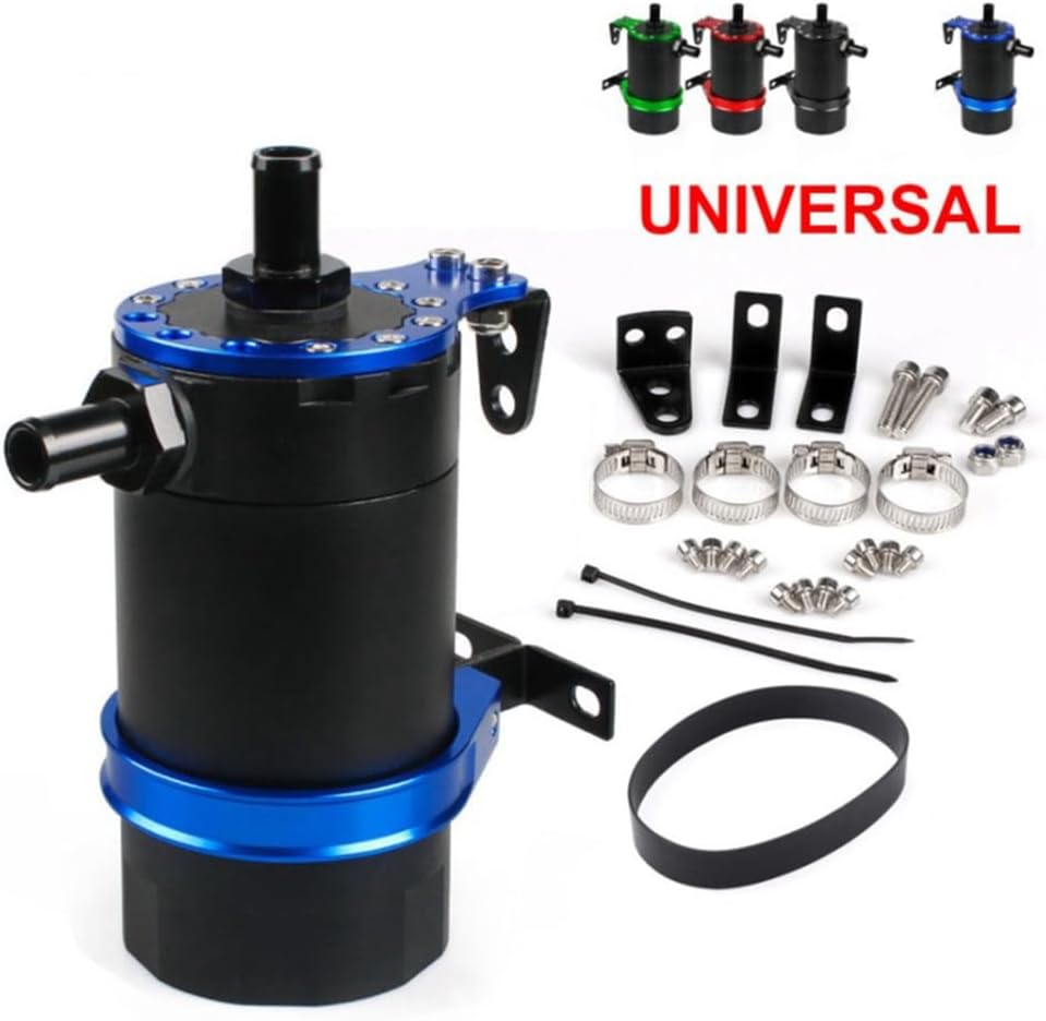 Bskivd 車用通気性オイルキャッチ缶キット オイルキャッチ缶リザーバータンクキット フィルタープレート付き 車の改造用 ブラック