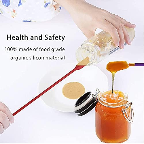 Silicone Spatula Set Mini Jar Scraper Small Silicone Spatula Makeup Spatula Mini Spatula Lotion Stirrer Get Last Drop from Food Bottles Beauty Products 4 Pcs