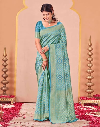 Image of SIRIL Women's Banarasi Soft Silk Saree Pure Silk with Unstitched Blouse Piece
