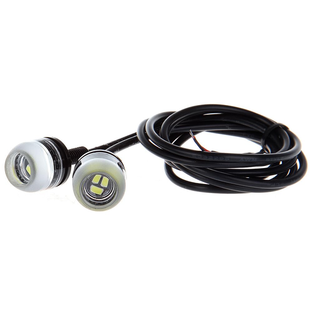 ECCPP 18mm Round Eagle Eye LED Car Fog DRL Daytime Running Light For Acura ILX 2015 For A3 2015 For A3 2015 For A4 2015 For A4 allroad 2015(Clear Light Total 20)