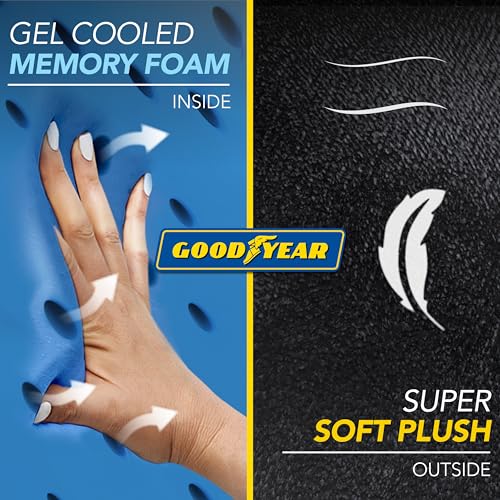 Image of Goodyear Travel Pillow with Hood - Neck Support for Comfortable Travel, Hooded Neck Pillow for Flights and Road Trips, Black