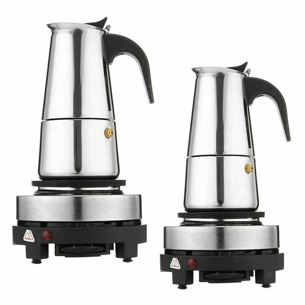 Cafetera espresso eléctrica, 220 V, 4/6 tazas, cafetera de acero inoxidable con cocina eléctrica, cafetera Moka para cocina (6 tazas (300 ml)