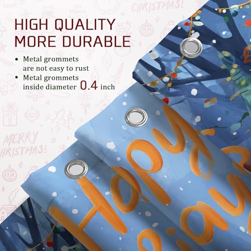 Rideau de douche renne de Noël en textile lavable et étanche
