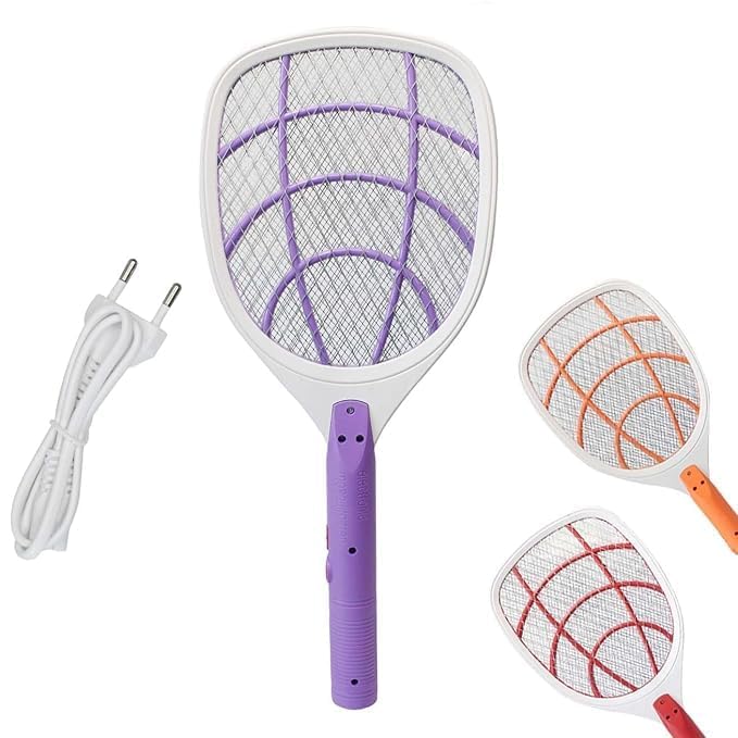 Rechargeable Mosquito Racket Bat, Electric Fly Swatter, Bug Zapper Racket for Mosquitos and Other Insects for Indoor and Outdoor Use Pack of 1 (Without Light)-image-30