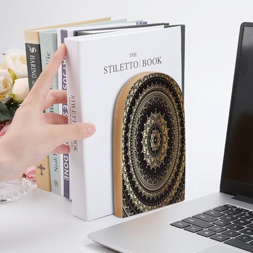 Sujetalibros resistente madera mandala regalo lectores 7