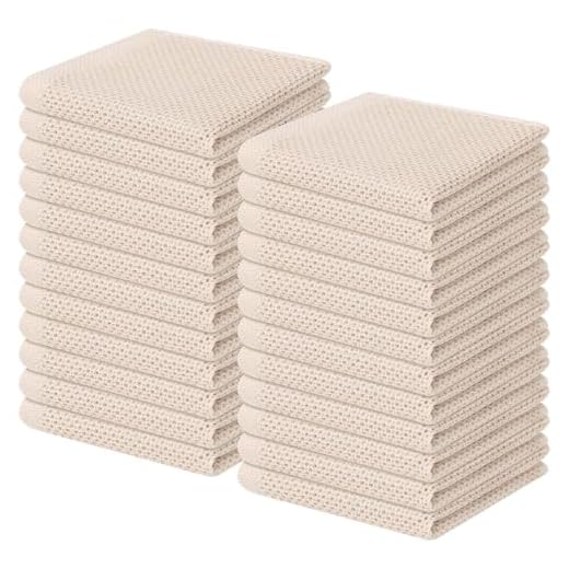 Cotton Waffle Weave Kitchen Dish Cloths - 24 Pack
