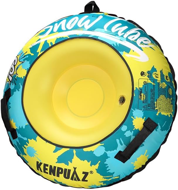 Premium Eco-Friendly Snow Tube - Ultra-Durable Recycled Fabric Cover, Puncture-Resistant, with Comfort Handles & Tow Rope for All-Terrain Snow Sledding