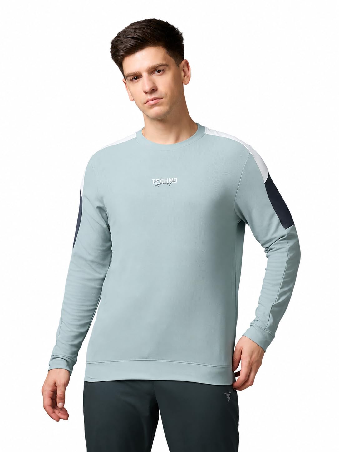 Men's Colorblock Full Sleeve T-Shirt MATPIQ Quick Dry Slim Fit Round Neck Sports Tee for Gym Casual Layering Wear UPF50+ Anti Odour-image-45