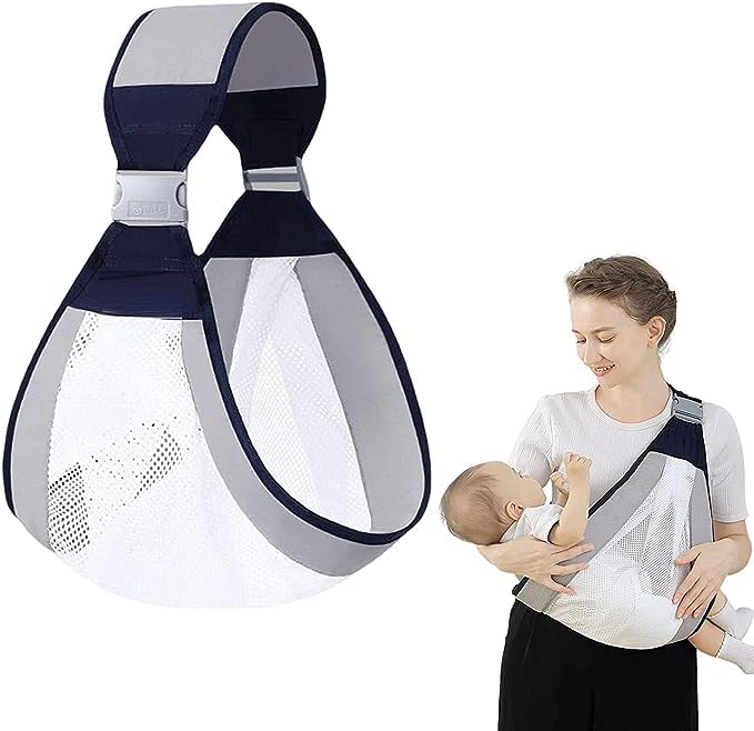 Chavda Baby Sling Carrier - Adjustable Baby Wrap for Newborns to Toddlers (0-36 Months) | Ergonomic, Lightweight, Breathable Mesh & Cotton Fabric | Hands-Free Baby Carrier with Thick Shoulder Straps for Comfort & Support-image-47