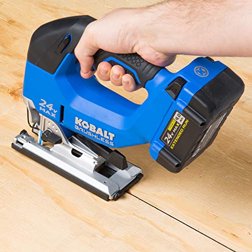 Kobalt KJS 324B-03 24-Volt Max Variable Speed Keyless Cordless Jigsaw, Blue/Black