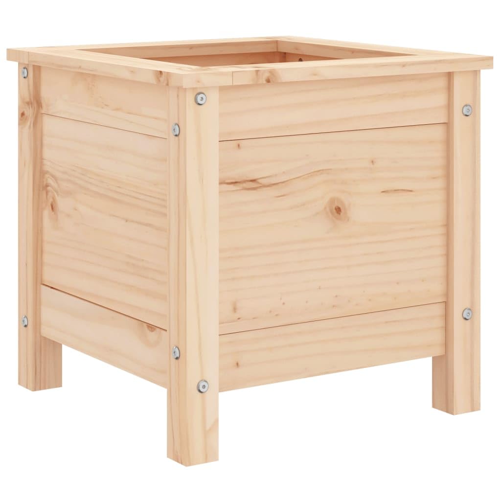 Macetero de pino macizo, 40 x 40 x 39 cm, de madera, para jardín, balcón, terraza, profundo para plantas, verduras, hierbas, flores, material natural con aspecto rústico,