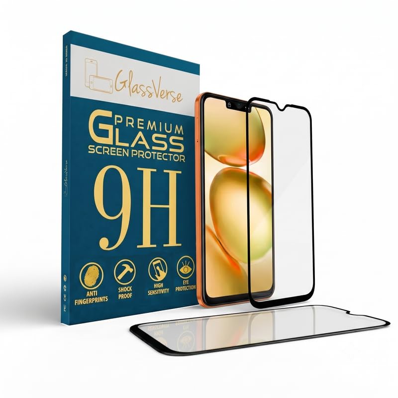 Image of GlassVerse Toughened Oleophobic Tempered Glass For Itel A100 Pro (Pack Of 2) with Free Installation Kit. Full screen Coverage - 6.56 inch