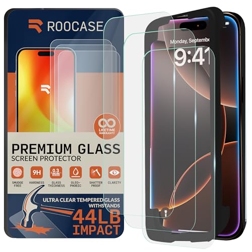 Verre trempé iPhone 16 lot de 3 protections écran rooCASE