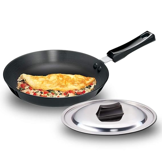 Hawkins Futura Hard Anodised Frying Pan with Steel Lid, 25cm