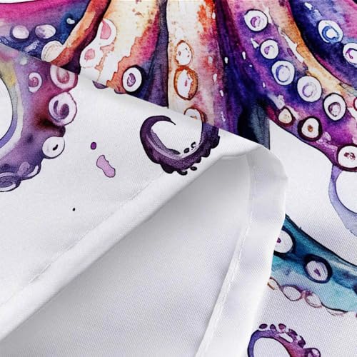 VEIGIKE Funny Octopus Kids Shower Curtain, Fun Cute Kraken Nautical Ocean Fabric Shower Curtains Set for Bathroom Decorative, Cool Summer Coastal Restroom Decor Accessories with Hooks 72X72 Inch by VEIGIKE - Used condition - Image 7